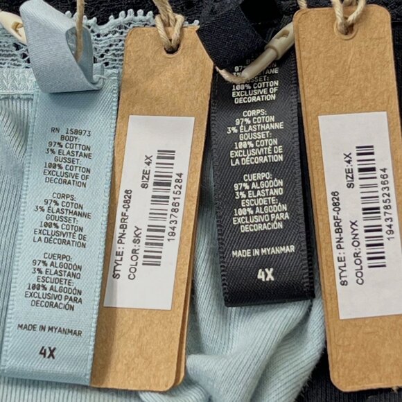 SKIMS Lace Pointelle Cheeky Brief Lot of 2 Sky Onyx Womens 4X - Picture 10 of 13